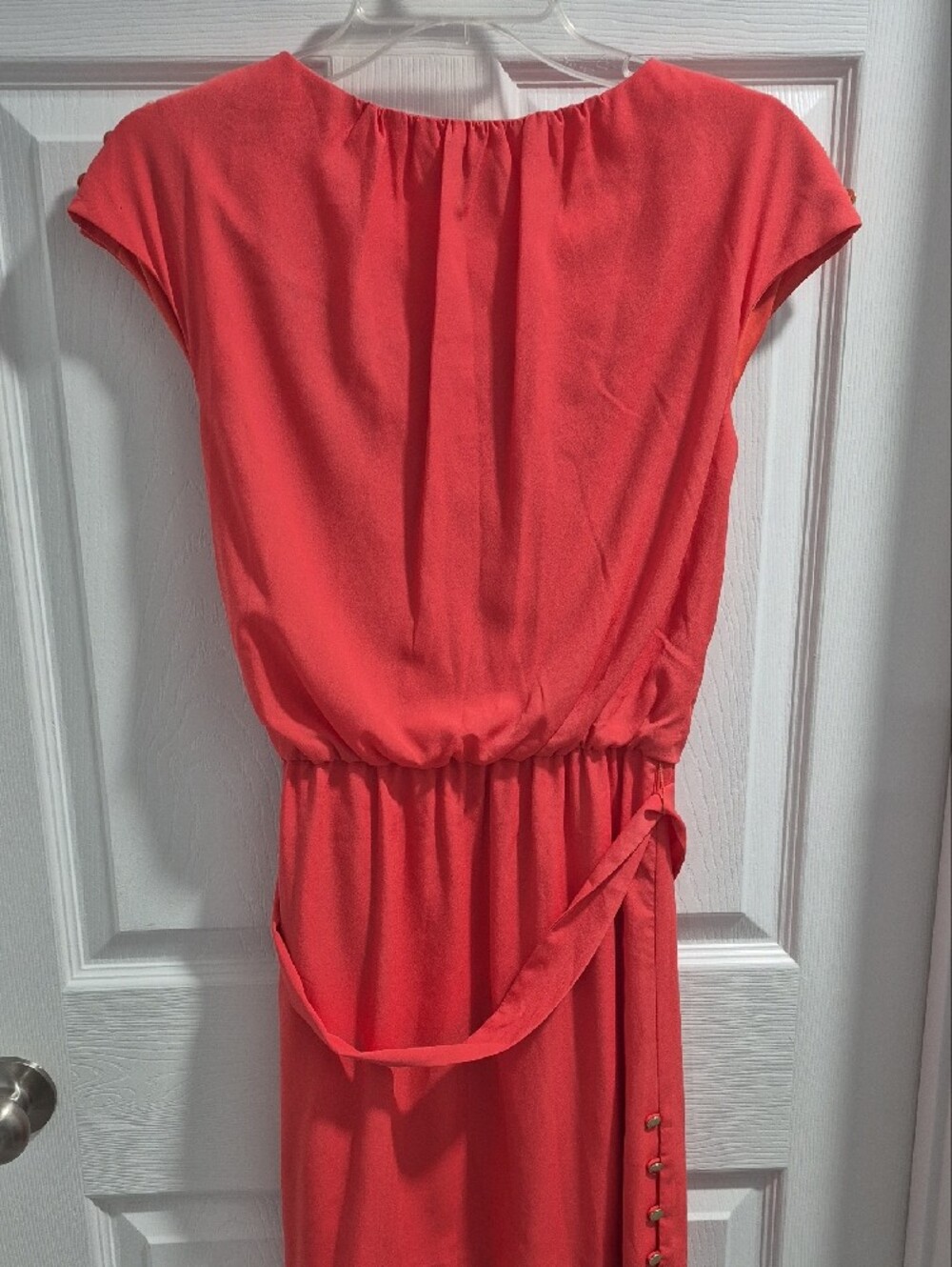 GUESS Coral-Red Studded Shoulder Belted Mini Dress - Picture 5 of 5